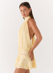 Willow Chiffon Mini Dress - Yellow