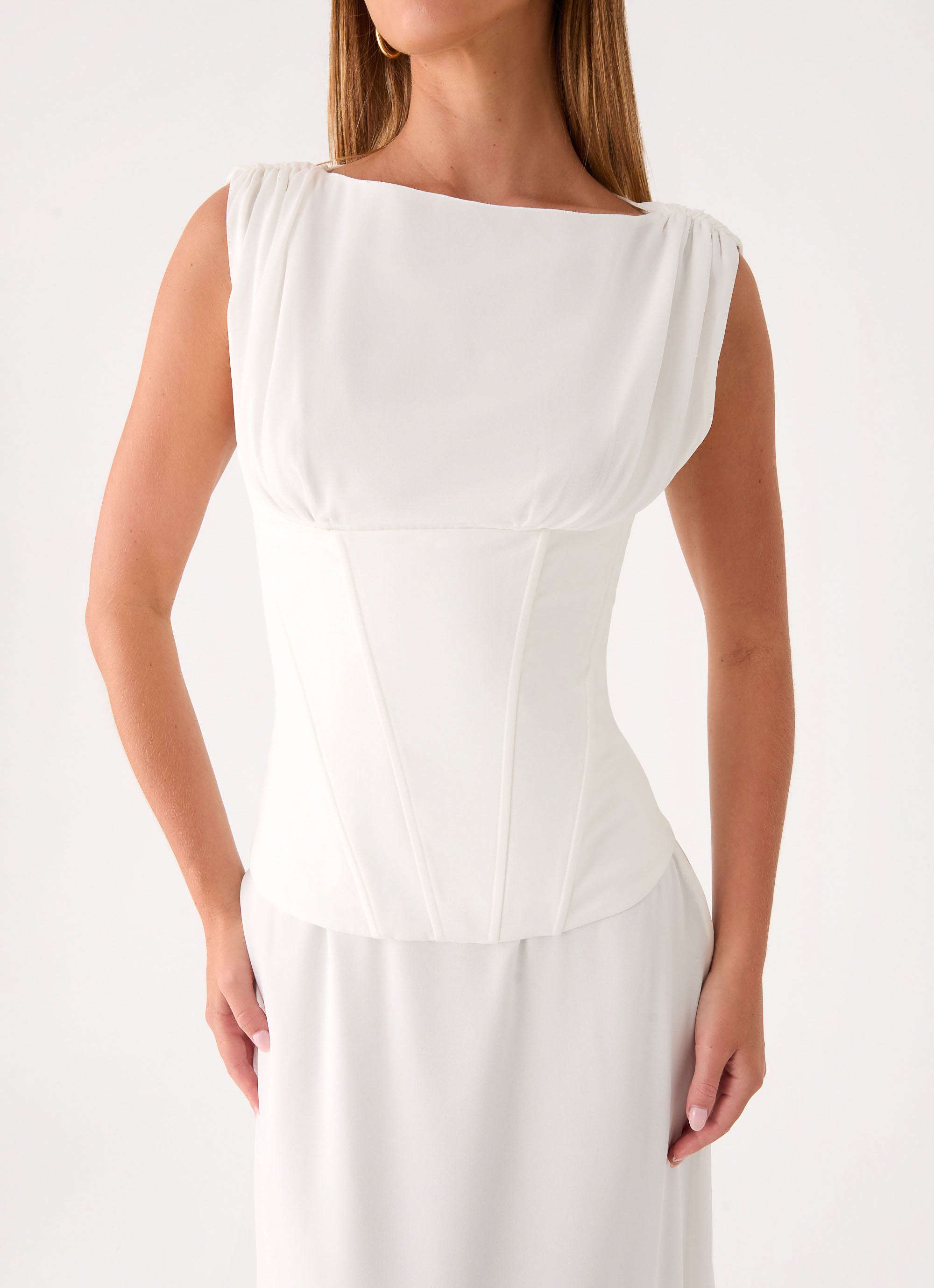 Winello Corset Maxi Dress - Off White