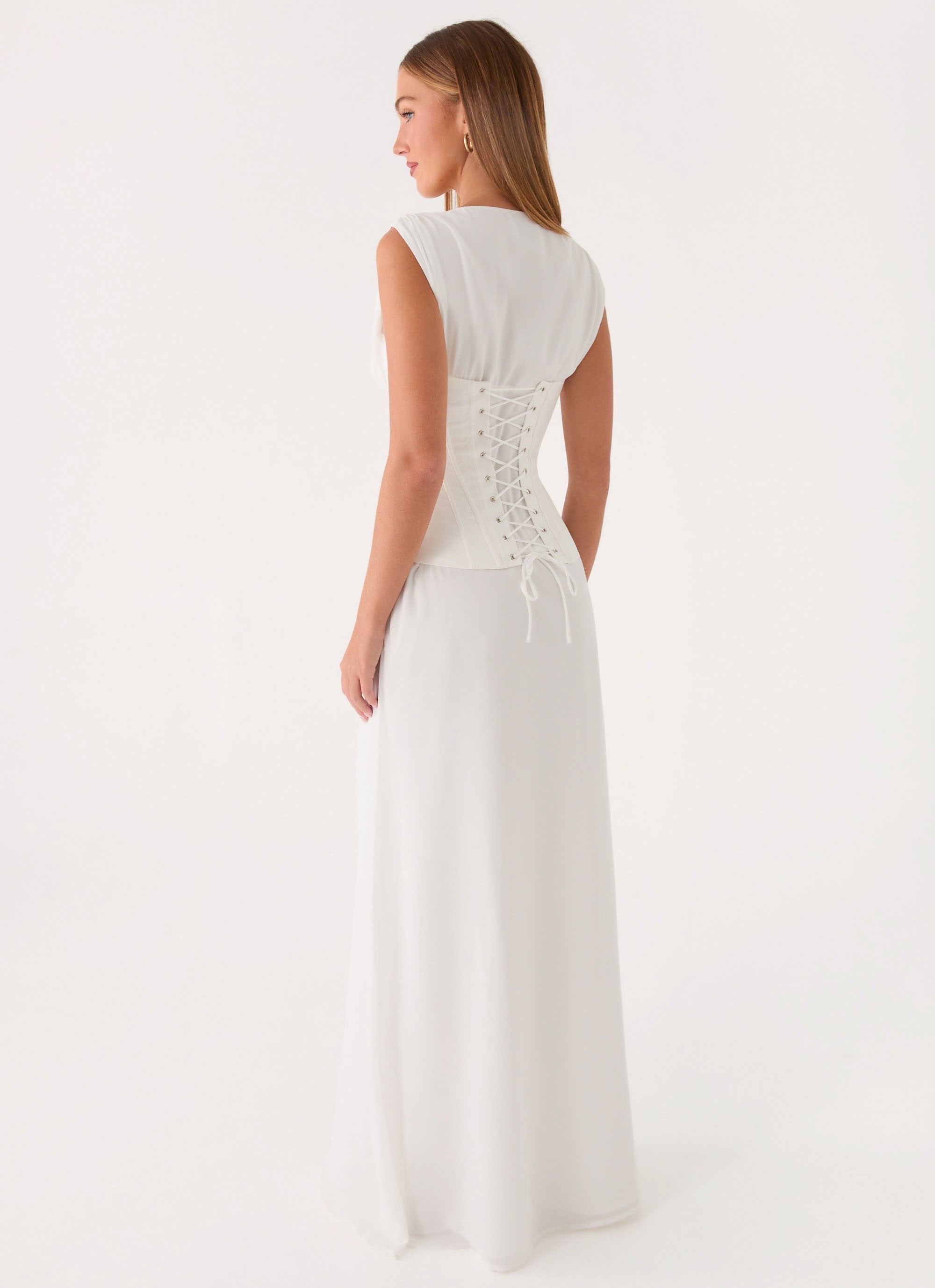 Winello Corset Maxi Dress - Off White
