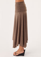 Zayde Midi Skirt - Taupe