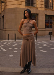 Zayde Midi Skirt - Taupe