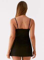 Zion Beaded Micro Mini Dress - Black