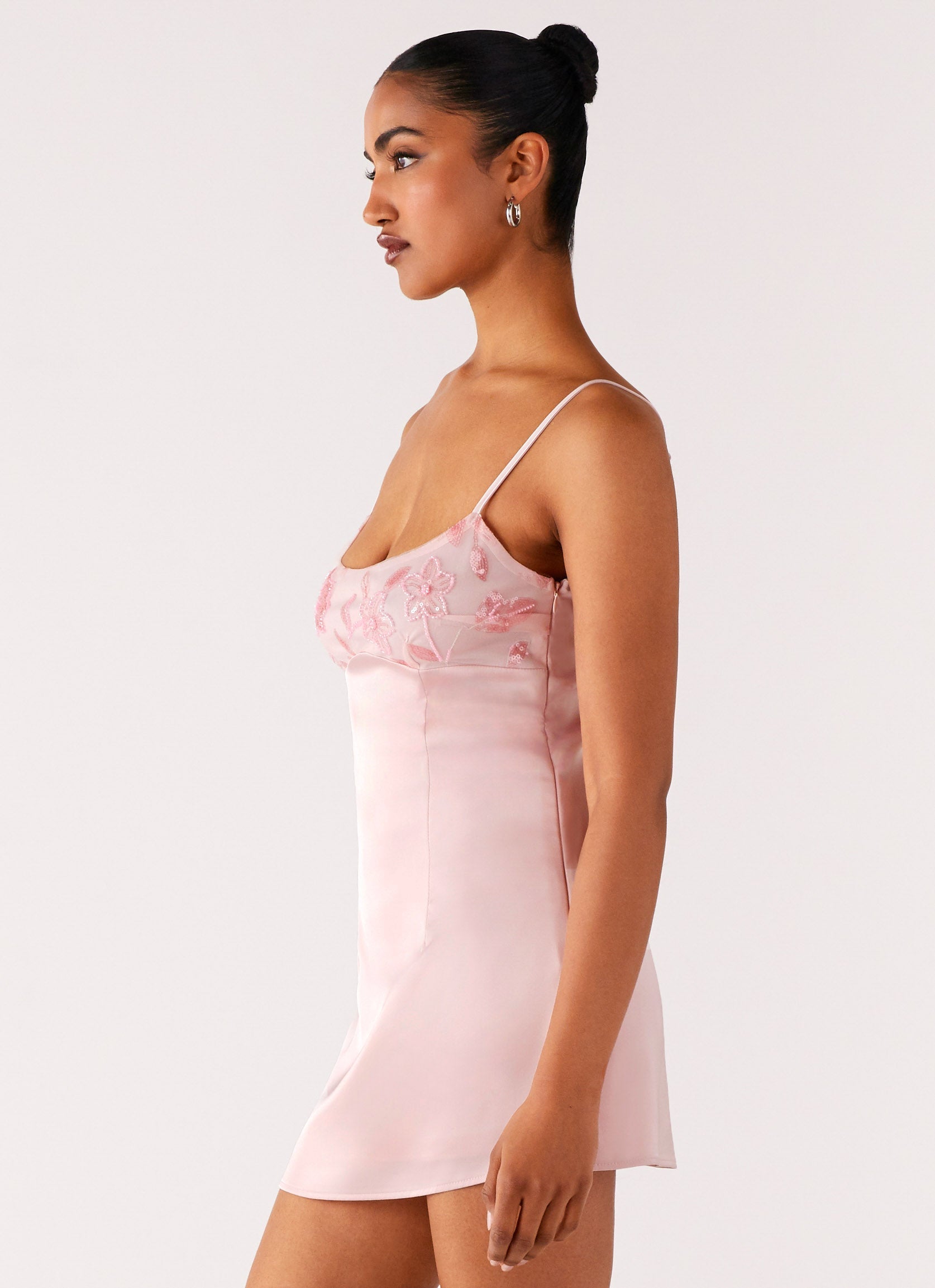 Zion Beaded Micro Mini Dress - Pink
